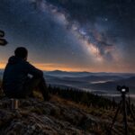 Obserwacja Drogi Mlecznej podczas nocnej podróży w górach